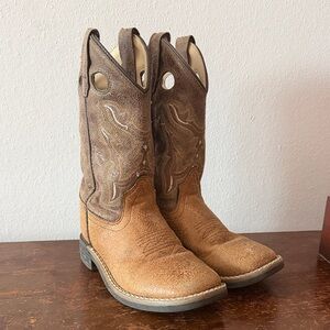 Old West Brown and Tan Kids Boots